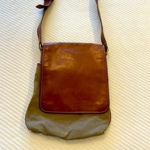 Cole Haan Canvas Leather Small Messenger Bag